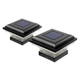 HOME ZONE SECURITY(R) ELI1300G 2PK SLR POST CAP LGHT BLK
